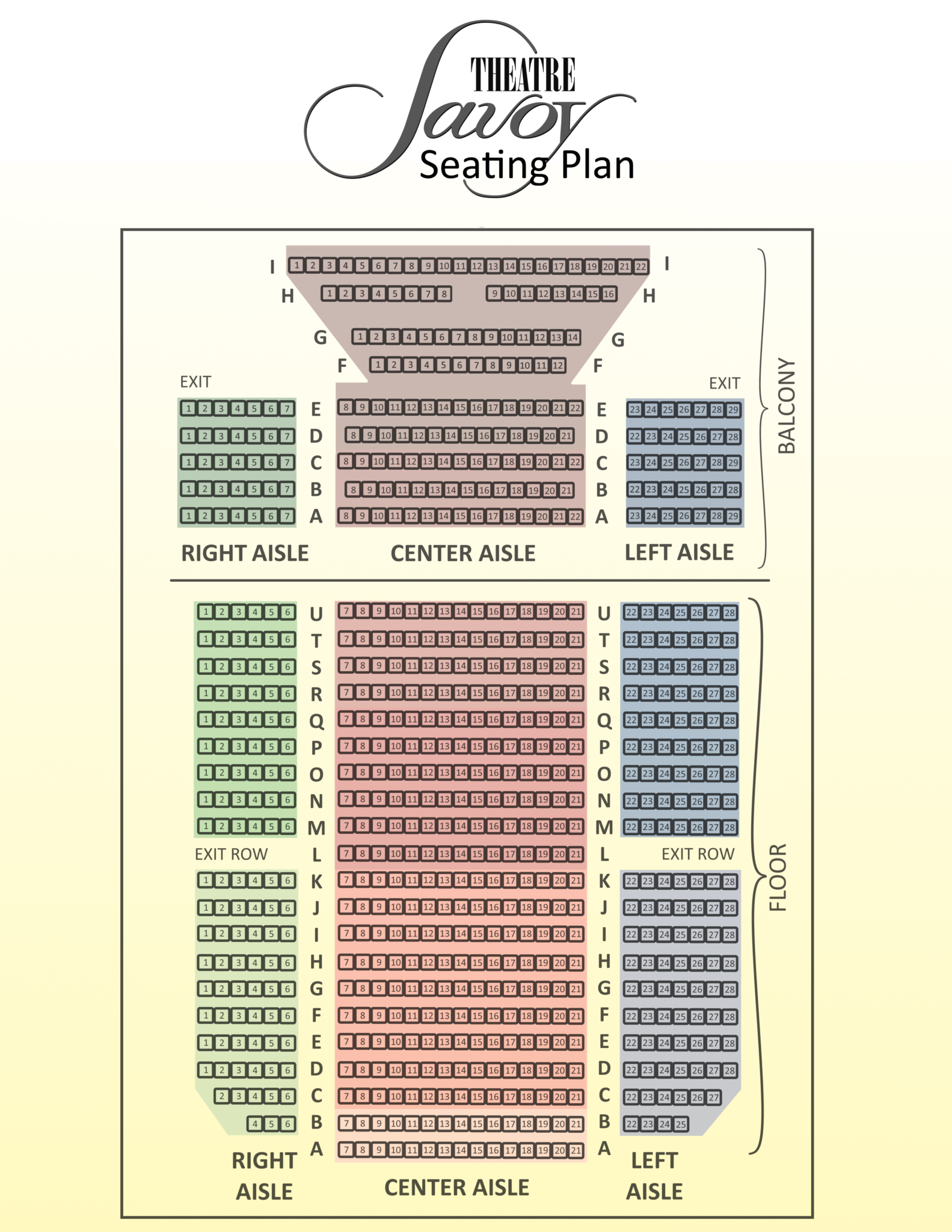 Seating Layout Savoy Theatre